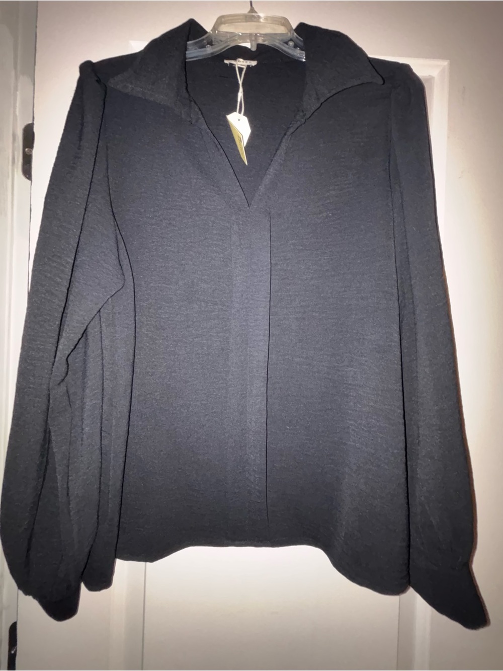 Jodifl black long sleeve blouse large